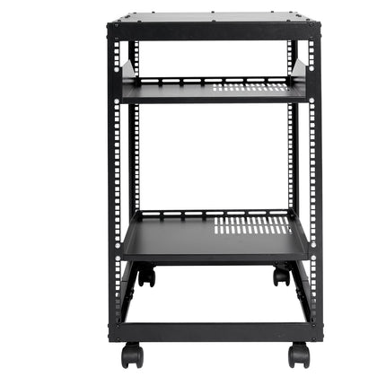 15U Open Frame Server Rack, 4-Post, 23-40 in Depth