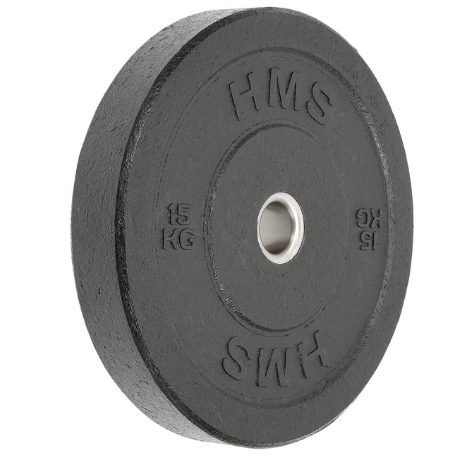 15 kg zwarte Olympische bumperplaat
