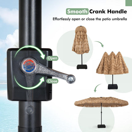 15 x 9 FT Double-Sided Patio Umbrella with Lights & Base