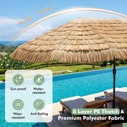 15 x 9 FT Double-Sided Patio Umbrella with Lights & Base
