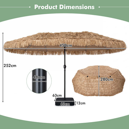 15 x 9 FT Double-Sided Patio Umbrella with Lights & Base