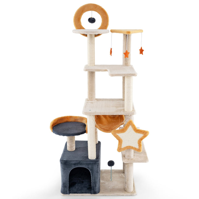 160 cm Cat Tree with Sisal Posts & Multi-Level Condo