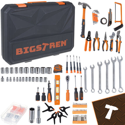 168-Piece Tool Set with Case – Wrenches, Sockets, Bits