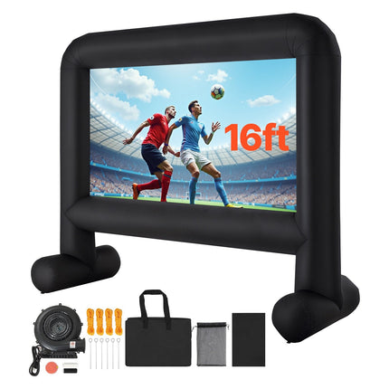 16 Ft Inflatable Movie Screen, 16:9, Washable 600D