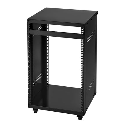 16U AV Rack, 18-Inch Depth, 200 lb, Locking Casters