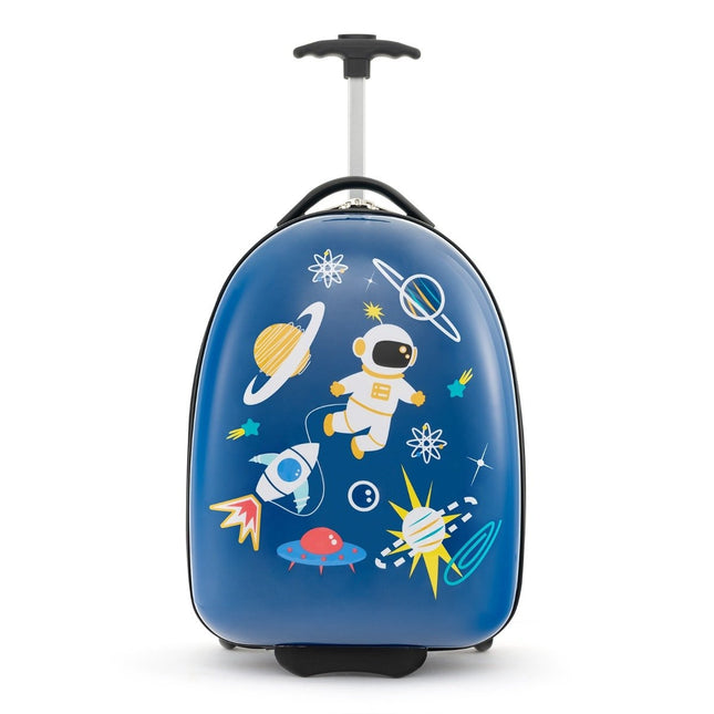 16" children's suitcase with 2-stage telescopic handle children's trolley children's hand luggage astronauts