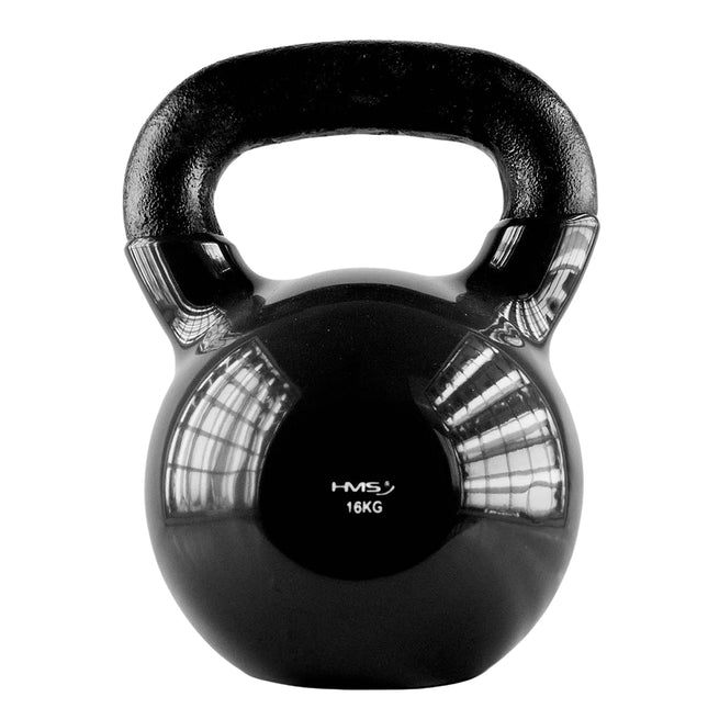 16 kg gietijzeren kettlebell - zwart