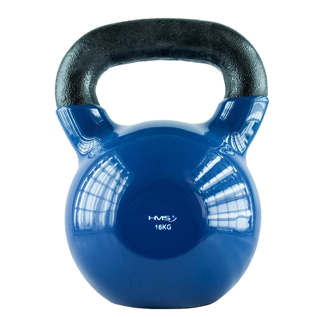16 kg gietijzeren kettlebell - blauw
