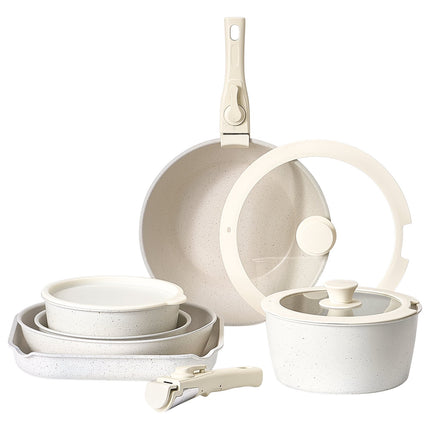 17-Piece Nonstick Cookware Set, Detachable Handle, Induction, Oven Safe