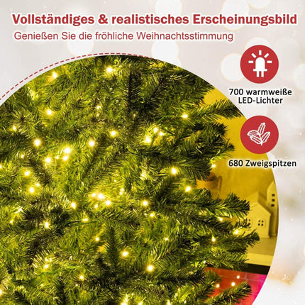 180 cm Artificial Christmas Tree with 700 LED Lights