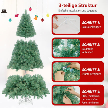 180 cm Artificial Christmas Tree with LED Lights, Green
