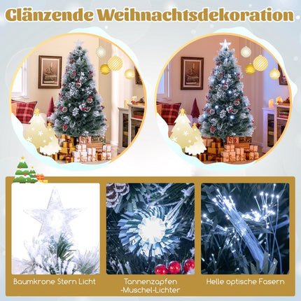 180 cm Artificial Christmas Tree with Lights & Snow