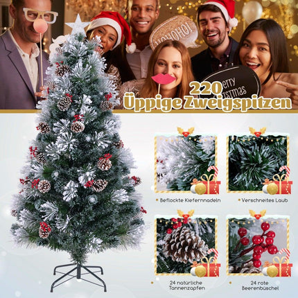 180 cm Artificial Christmas Tree with Lights & Snow