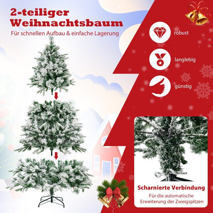 180 cm Artificial Christmas Tree with Snow & 250 LED Lights
