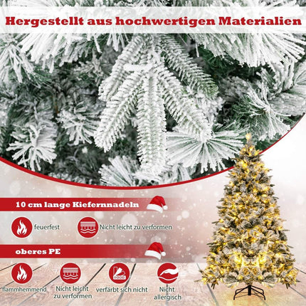 180 cm Artificial Christmas Tree with Snow & 250 LED Lights