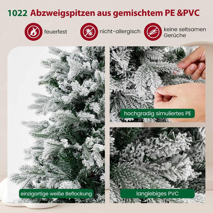 180 cm Artificial Christmas Tree with Snow & 350 LED Lights