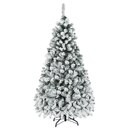 180 cm Artificial Christmas Tree with Snow, LED Lights