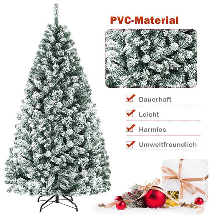 180cm Artificial Christmas Tree with Snow & Metal Stand