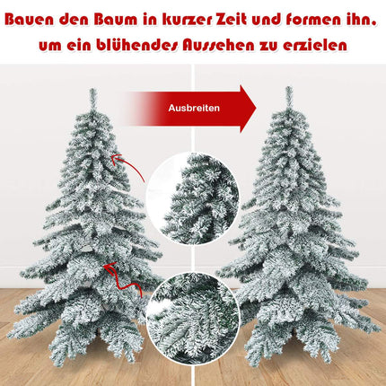 180cm Artificial Christmas Tree with Snowflakes Christmas Tree PVC Tips Green + White