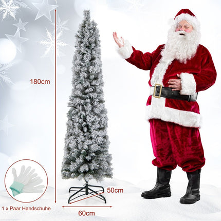180 cm Christmas tree Snow covered Christmas tree with 150 warm white lights