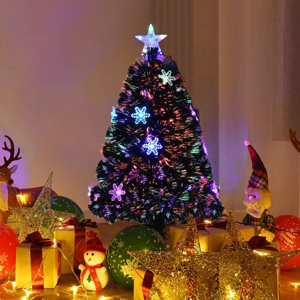 180cm Fiber Optic Christmas Tree, LED Lights, Snowflakes