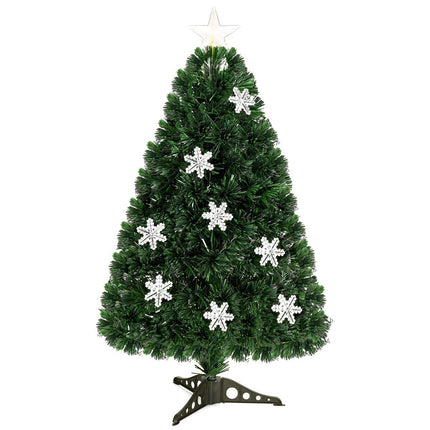 180cm Fiber Optic Christmas Tree, LED Lights, Snowflakes