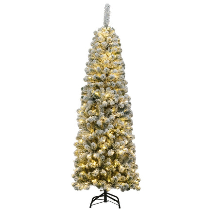 180cm Pencil Christmas Tree with Snow and LED Lights