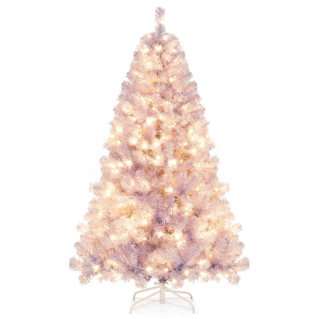 180 cm Pre-Lit Artificial Christmas Tree, Purple LED Lights