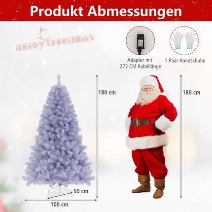 180 cm Pre-Lit Artificial Christmas Tree, Purple LED Lights