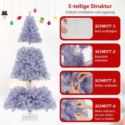 180 cm Pre-Lit Artificial Christmas Tree, Purple LED Lights