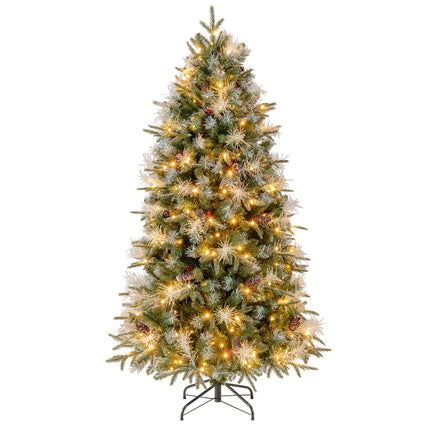 180 cm Pre-Lit Artificial Christmas Tree with LED Lights