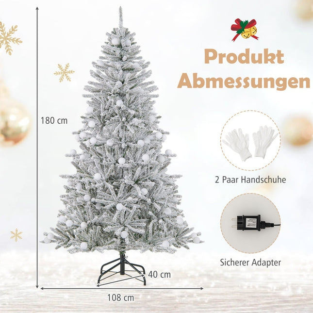 180 cm Snow-Flocked Artificial Christmas Tree, 250 LEDs