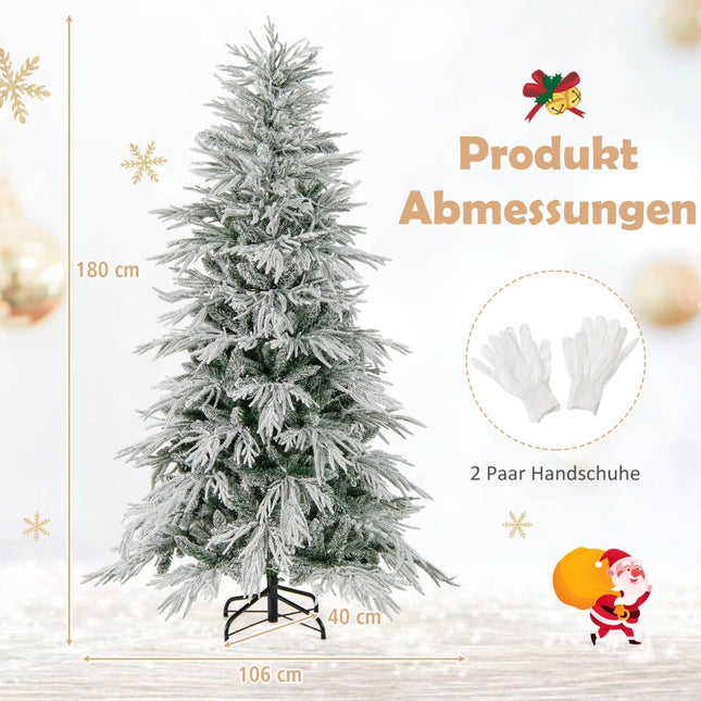 180 cm Snow-Flocked Pre-Lit Christmas Tree, 250 LEDs