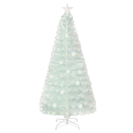 180 cm White Artificial Christmas Tree with LED Lights