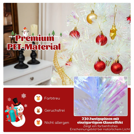 180 cm White Artificial Christmas Tree with LED Lights