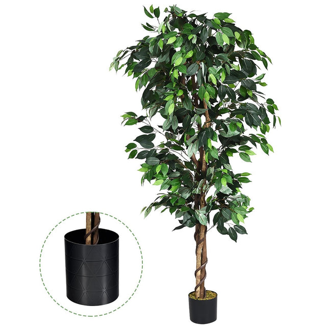 180 cm houseplant decorative artificial plant decorative plant with 1008 leaves and natural trunk