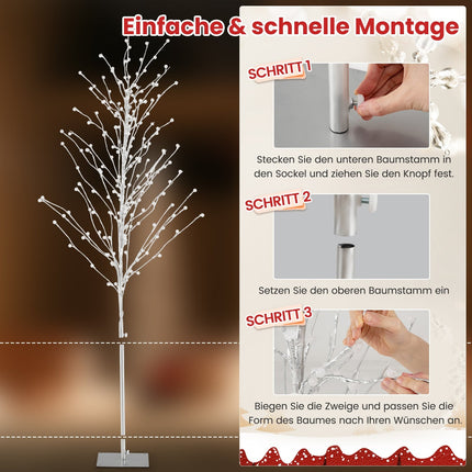 186 cm LED Birch Tree with Warm White Lights