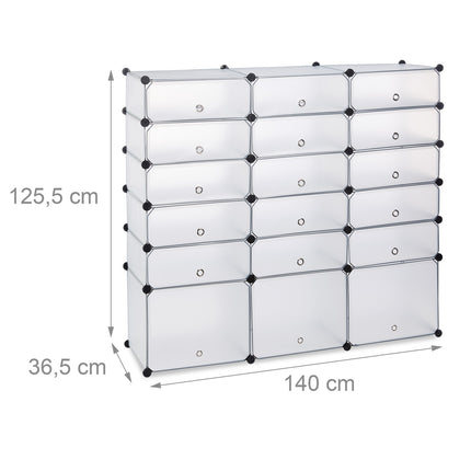18-Compartment Plastic Shoe Cabinet