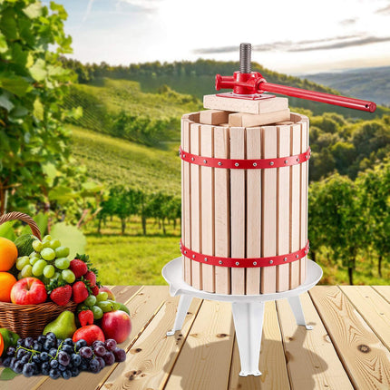 18L Manual Fruit Wine Press – Beechwood Basket, 8 Blocks