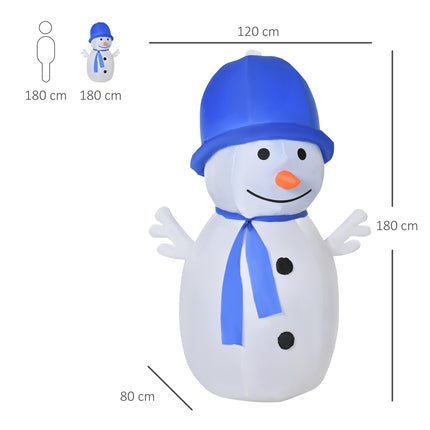 Inflatable Snowman, 6ft, LED Lights, Christmas Grass Decor