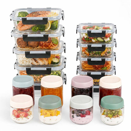 18-Piece Glass Food Storage and Preserving Jar Set