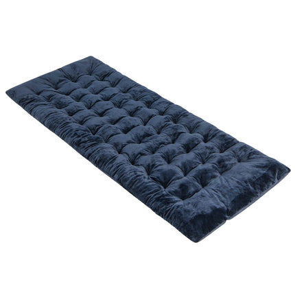 190 x 70 cm cotton camp bed cushion 7 cm thick mattress with 4 fastening straps blue