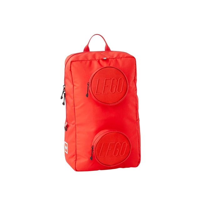 1x2 LEGO Brick Backpack, Bright Red Color