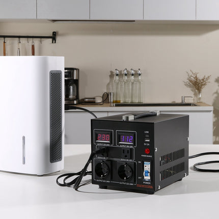 2000VA Step Up Down Voltage Converter, US EU, USB-C