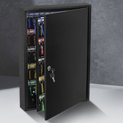 200-Key Locking Key Cabinet – Steel, Adjustable Racks, Tags