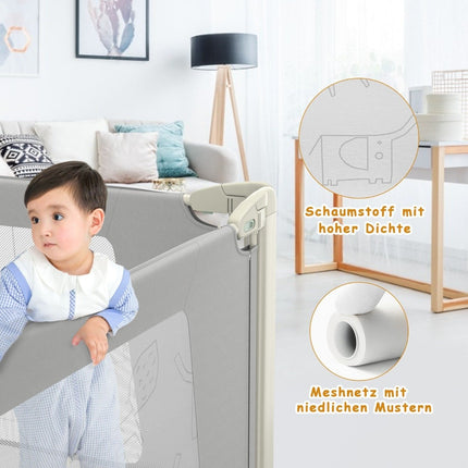 200 cm bed rail height adjustable bed guard with connection accessories gray