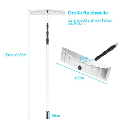 201-630 cm aluminum snow shovel with rubber lip snow clearer for roof