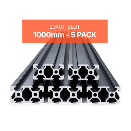 2040 T-Slot Aluminum Extrusion, 1000mm, 5-Pack
