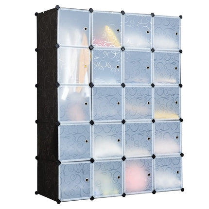 20-Cube Storage Organizer, Black, DIY Plastic Shelving