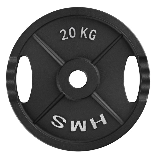 Olympische gewichtsschijf van 20 kg, zwart gietijzer
